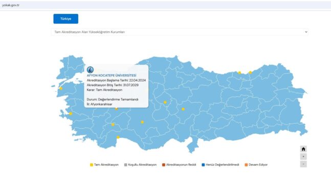 YÖKAK’tan AKÜ’nün Tam Akreditasyon Statüsüne Onay